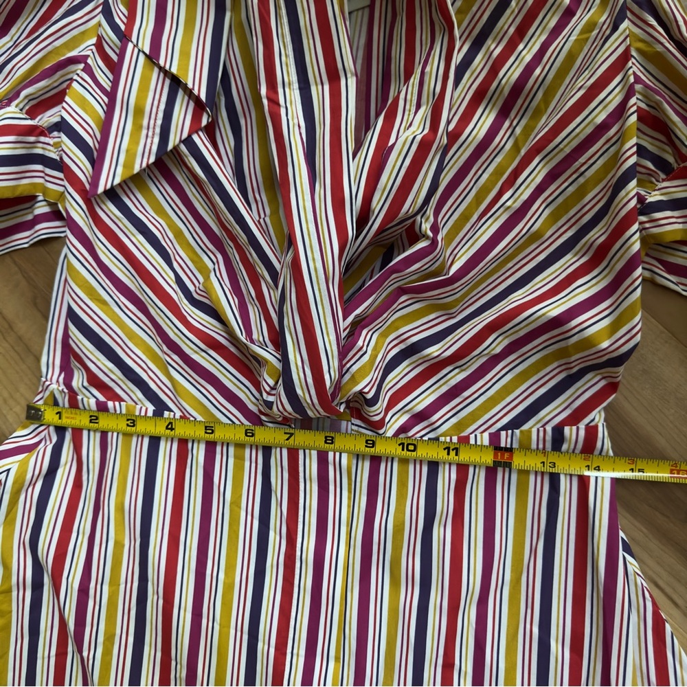 NWT Silvia Tcherassi Roopal midi-dress cotton bow stripe Anthropologie miosotis - Picture 15 of 16